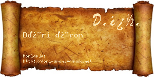 Dóri Áron névjegykártya